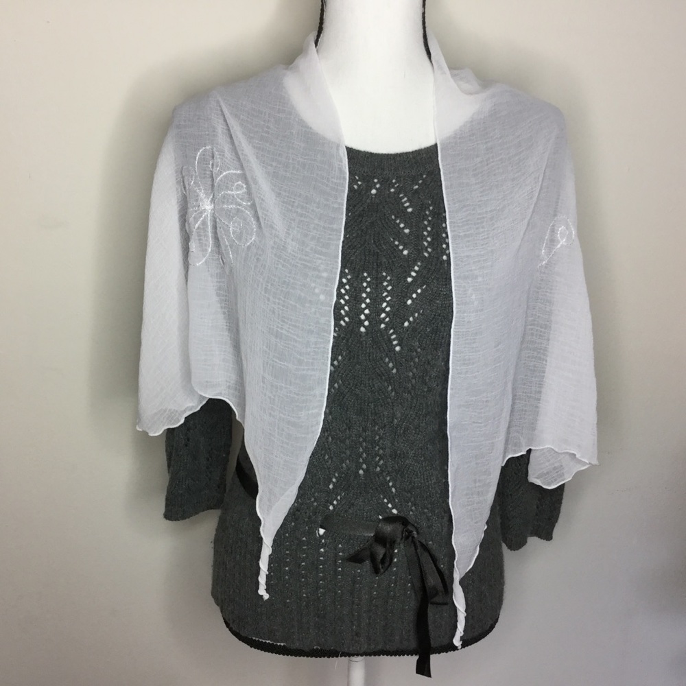 SURFACE Scarf 🌹SALE🌹 Sheer White Scarf 52” x 18”